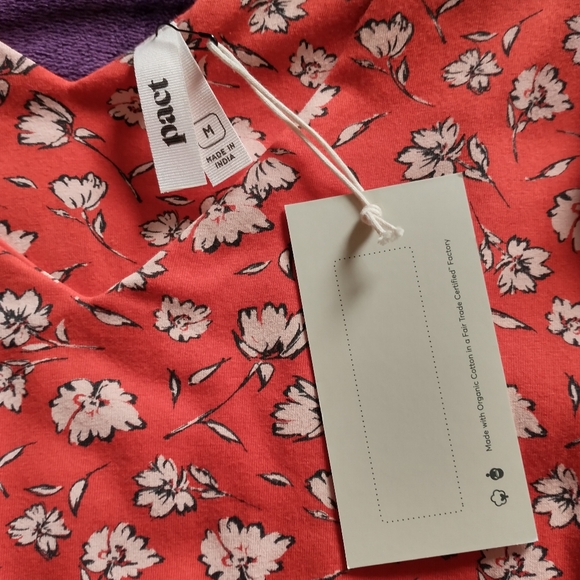 Pact organic cotton fit and flare red floral dress - Picture 4 of 6